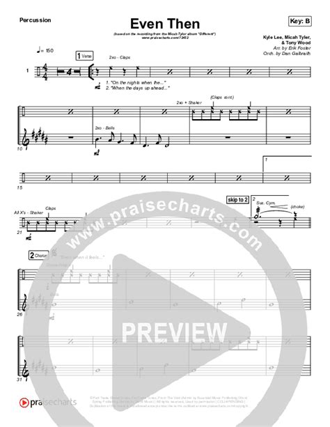 Even Then Percussion Sheet Music Pdf Micah Tyler Praisecharts