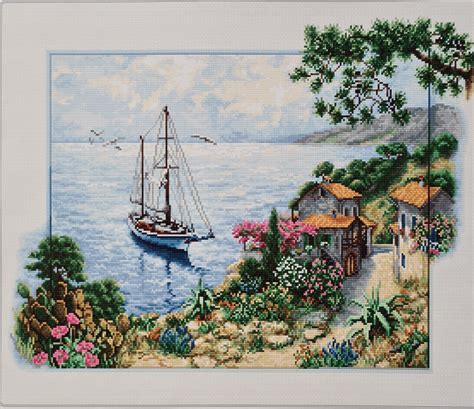 Counted Cross Stitch Kit Landscape Design Modern Marine Large - Etsy