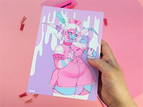 Zombie Nurse Menhera Yami Kawaii A Art Print Matt Photo Etsy