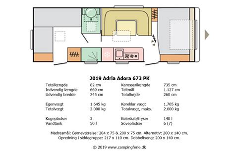 Køjevogn med børneværelse Adria Adora 673 PK Campingferie dk