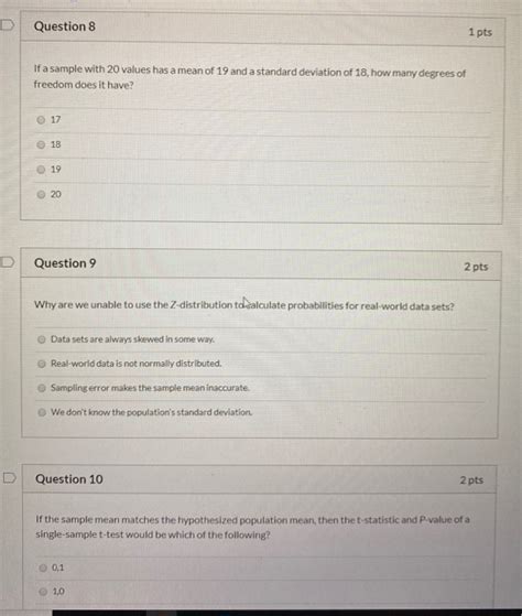 Solved D Question Pts If A Sample With Values Has A Chegg