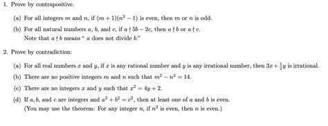 Solved 1 Prove By Contrapositive A For All Integers M Chegg