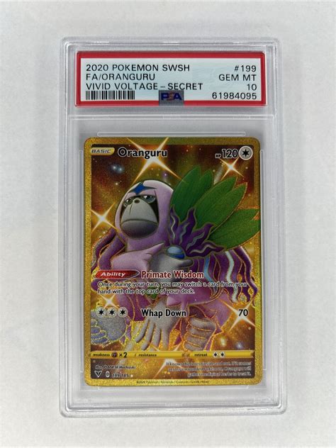 Pokemon PSA 10 Oranguru Secret Rare 199 185 Vivid Voltage EBay