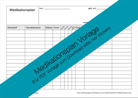 Medikamentenplan Vordruck Medikationsplan Zum Ausf Llen Und Ausdrucken