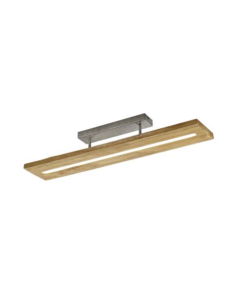 Brad Plafonnier Led Rectangulaire Bois Naturel Trio Lighting Leroy Merlin