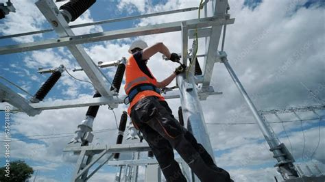 Construction of a transformer substation Stock Video | Adobe Stock