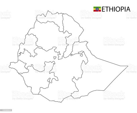 エチオピア地図黒と白の国の詳細なアウトライン地域 地図のベクターアート素材や画像を多数ご用意 地図 なわばり意識 アイコン