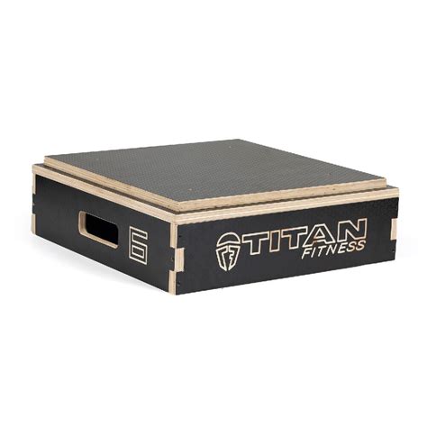 Titan Fitness Anti Slip 6in Stackable Wooden Plyometric Box Pro Duty