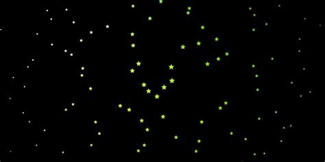 Textura De Vector Verde Oscuro Amarillo Con Hermosas Estrellas