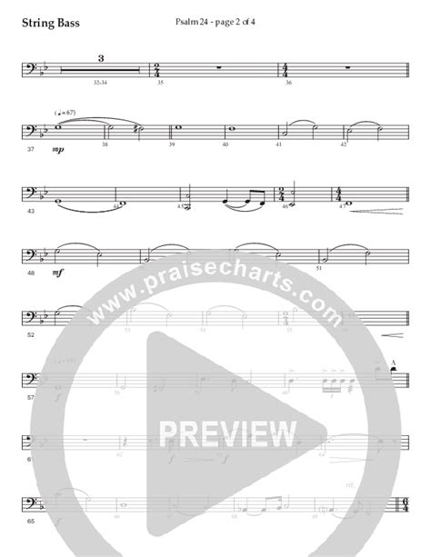 Psalm 24 Choral Anthem Satb String Bass Sheet Music Pdf Prestonwood