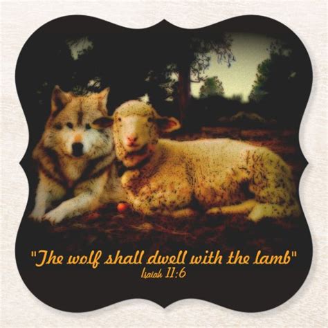 Holy Bible The Wolf And The Lamb Isaiah 116 Paper Coaster Uk