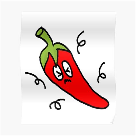 Hot Pepper Poster For Sale By Cuteli Redbubble