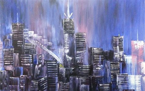 Night Cityscape Painting