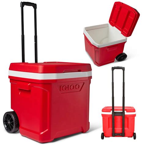 Caixa Termica Com Roda - Caixa Térmica Cooler Ice Cube Vermelha com Rodas 56 Litros Cabe Até 90 ...