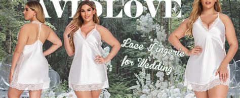 Avidlove Women Lingerie Plus Size Satin Lace Chemise Nightgown Sexy