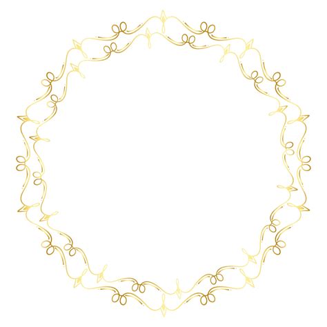 Borde De Marco De Círculo Dorado De Lujo Con Vintage Vector Png