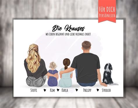 Personalisiertes Poster für Familie Familienbild Geschenk Familie