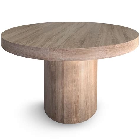 Menzzo Suzie Table Ronde Extensible Chêne Clair 260 x 110 x 76 cm