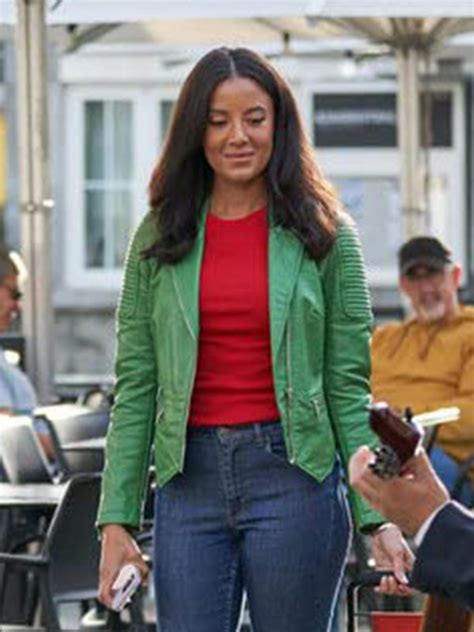 A Pinch Of Portugal Heather Hemmens Green Leather Jacket