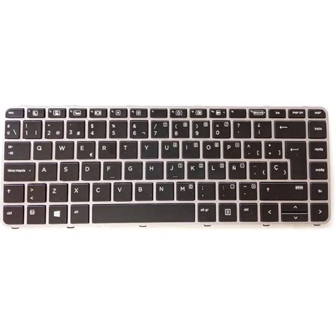 Teclado Para Laptop Hp Folio 1040 G3 Retroiluminado Con Marco Plateado