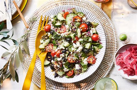 Greek Salad With Grains Recipe Salad Recipes Tesco Real Food