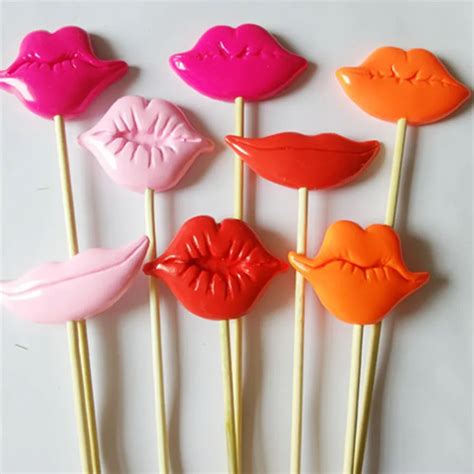 16pcs Lot Fun Photo Booth Prop Lips Polymer Clay Lip Wedding Props