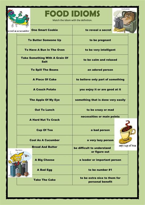 Food Idioms With Pictures On Them