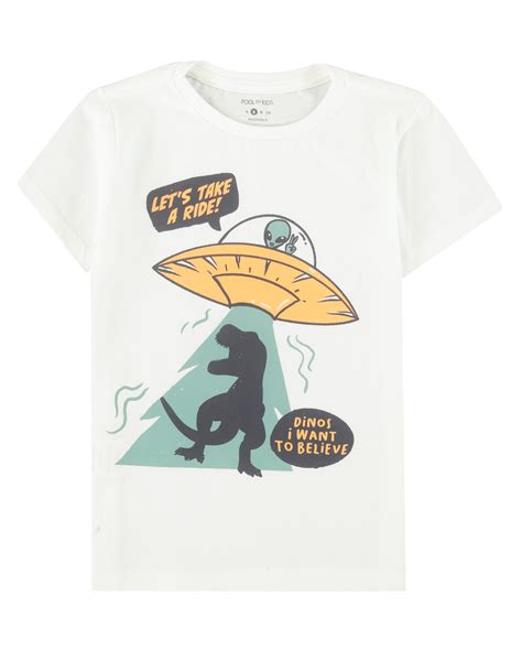 Riachuelo Camiseta Infantil Manga Curta Et Dinossauro Branco Tam A