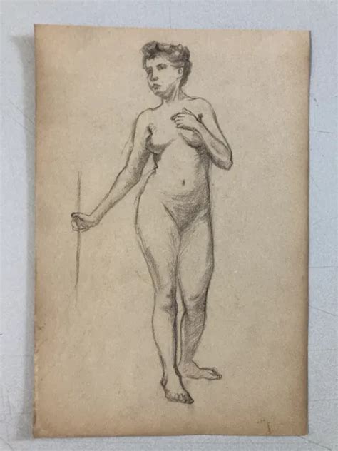 BELLO DISEGNO NU Ex Matita Sulla Donna Nuda Di Carta Erotico 1930 At