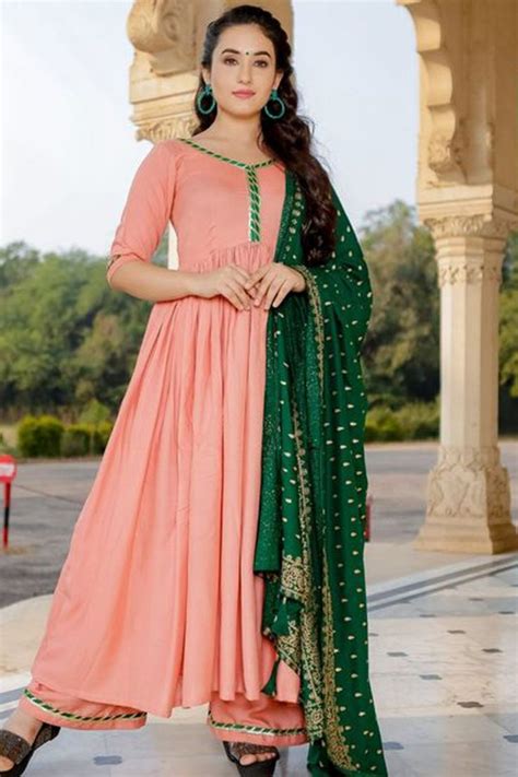 Peach Colour Combinations Indian Dress Lehenga Suit Dress Gown Kurti Combination