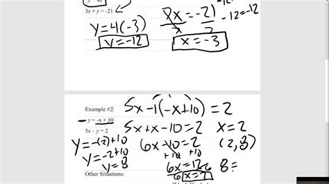 System Of Equations Substitution Method Youtube