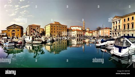 Piran Harbour Slovenia Stock Photo Alamy