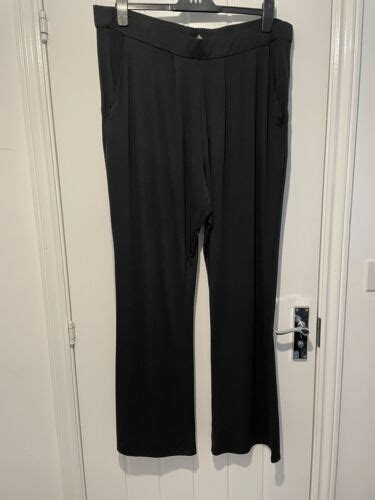 Ladies Anthology Black Wide Leg Jersey Trousers Uk Size 18 Bnwt Ebay