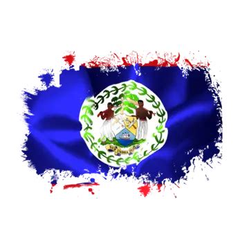 Belize Folded Flag In Watercolor Brush New Belize Flag Day PNG