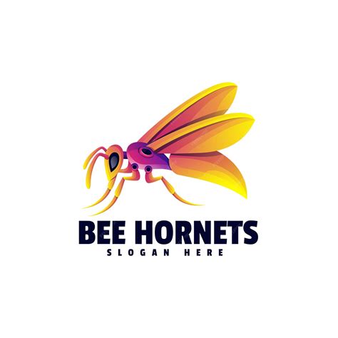 Diseño De Logotipo Colorido De Las Abejas Avispas Vector Premium