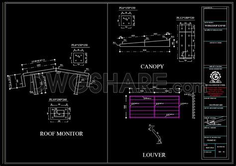 47autocad Drawings Of Steel Factory Plan And Elevation For Download