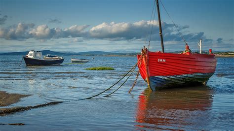 Tapeta Wielka Brytania Morecambe Bay przyroda Łodzie 1920x1080