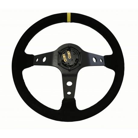 Volant RMS Rallye Tulipage 90mm Peau Retournée Couleur Noir Noir