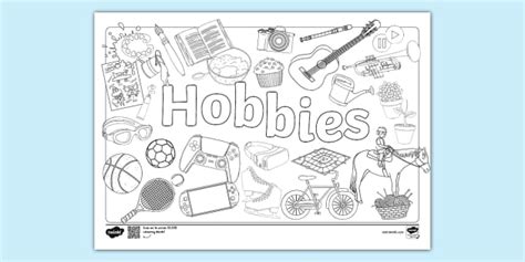 Hobbies Colouring Page Lehrer Gemacht Twinkl