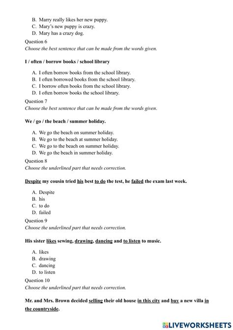 exercise   worksheets