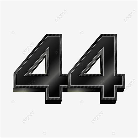 Gradient Numbers Vector Hd PNG Images, Black Gradient 3d Number 44, 44 ...