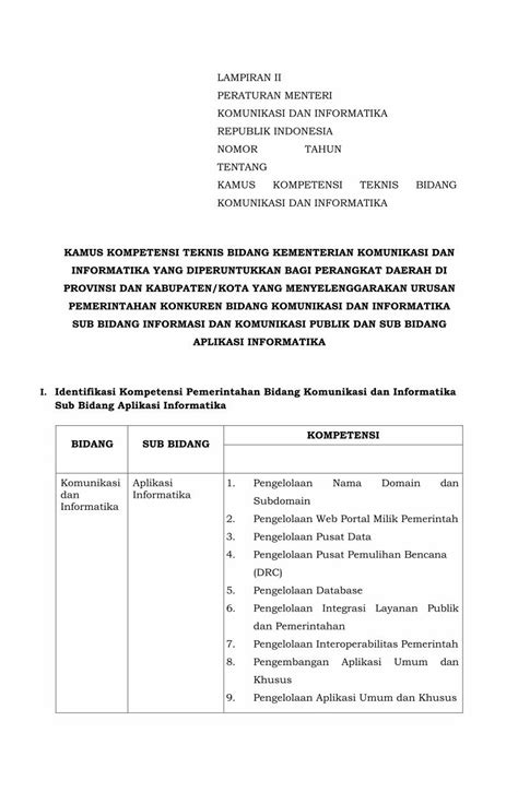 PDF KAMUS KOMPETENSI TEKNIS BIDANG KEMENTERIAN DOKUMEN TIPS