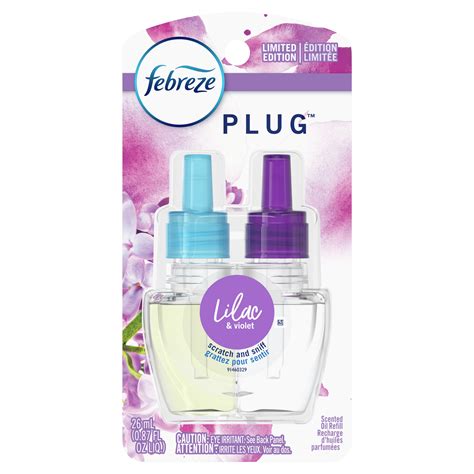 Febreze Odor Eliminating Fade Defy Plug Air Freshener Refill Lilac And