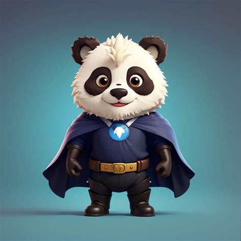 cute panda hero cartoon vector icon illustration animal hero icon