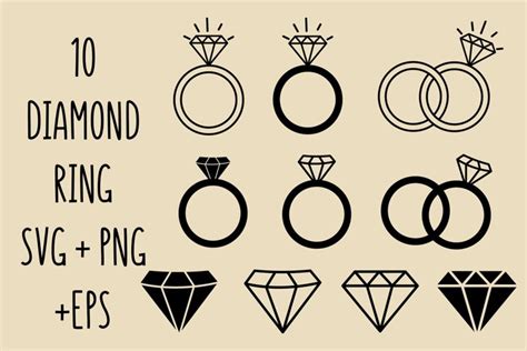 Marriage Rings Svg Bundle Diamond Ring Svg Marriage Svg