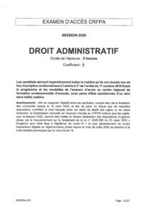 Annales Droit Administratif Cap Barreau Pr Pa Crfpa