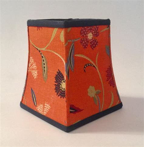 Orange And Navy Lampshade Square Lampshade Eclectic Lampshade Unique Lampshade Navy And