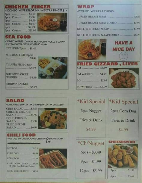 Menu at Hot Wings Express fast food, Columbus, Buena Vista Rd