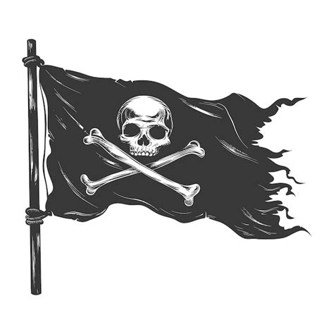 Premium Vector Silhouette Pirate Flag With A Skull And Crossbones