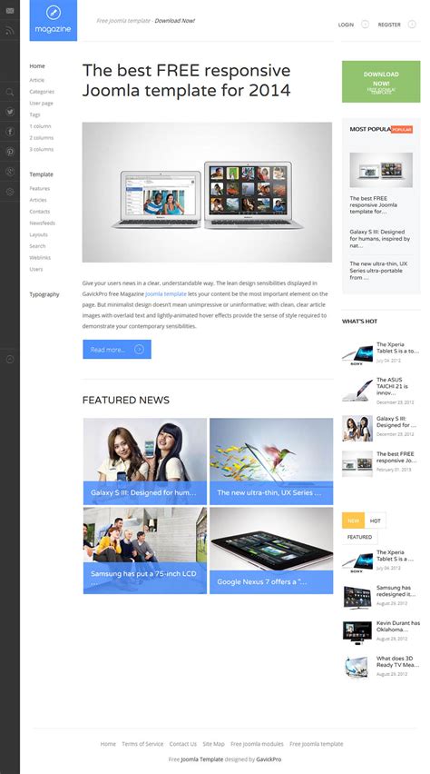 Gavickpro Magazine V A News Blog Template For Joomla